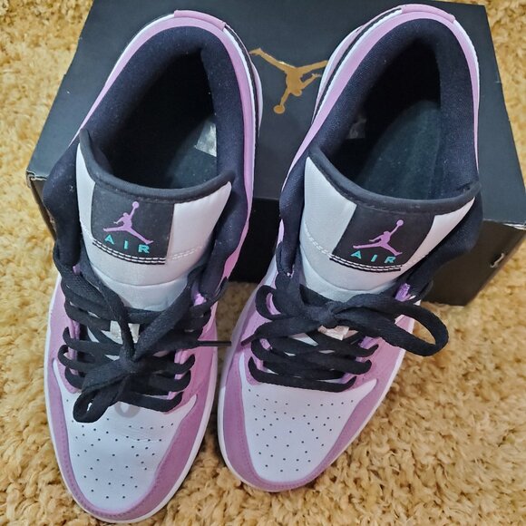 Air Jordan 1 Low Men's Size 12 Violet Shock Purple Black w Box - Picture 7 of 16